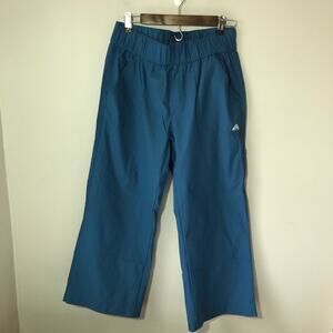 EMS elastic waist pull on womens pants Large blue wide leg hiking scrubs outdoor